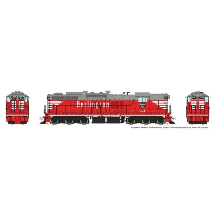 HO Rapido EMD SD9 (DC/Silent): Burlington (C&S): #834 - 50223
