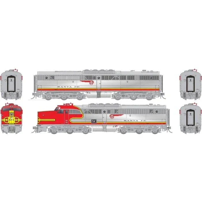 HO Rapido PA-1 + PB-1 (DC/Silent): AT&SF (Repowered): #51A + 51C - 023046