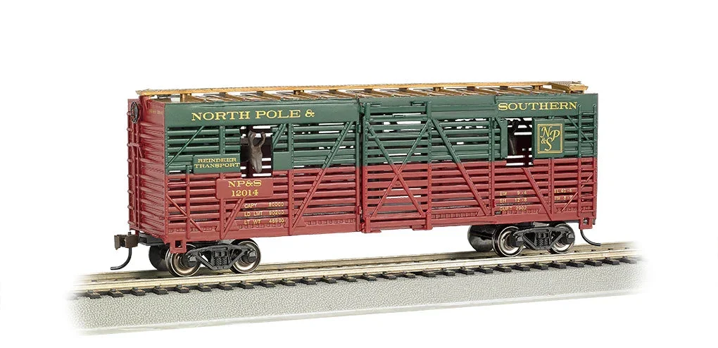 HO Bachmann 40' Animated Stock Car - Christmas with Reindeer 19704
