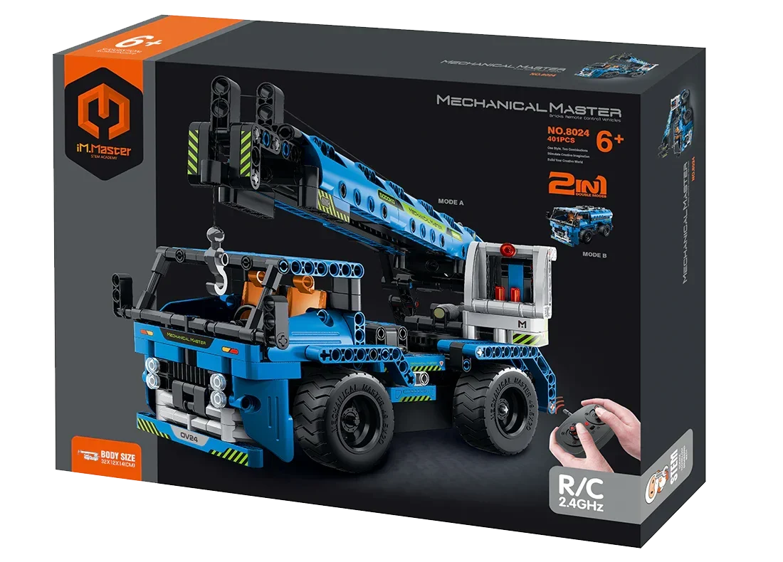 Mechanical Master Tech Brick 2in1 R/C Crane Kit (401 pcs) 8024
