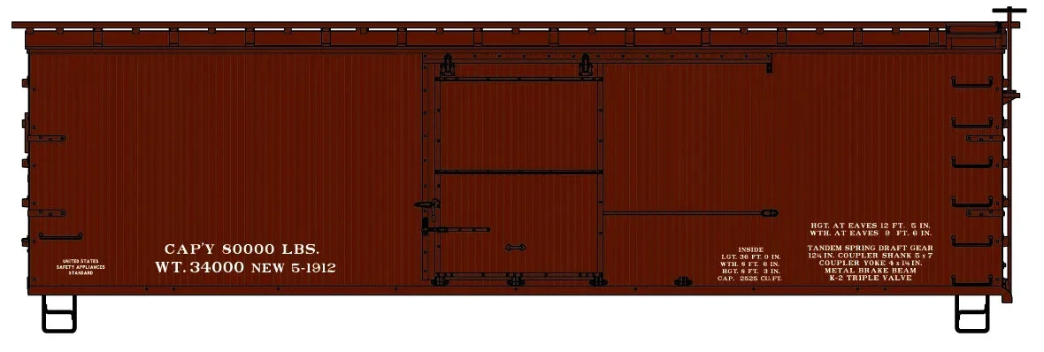 HO Accurail 36' Wood Boxcar with Wood Ends (Oxide) 1799