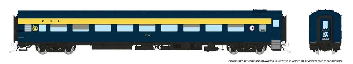 HO Rapido Lightweight Coach: Central of New Jersey: #270 - 100387