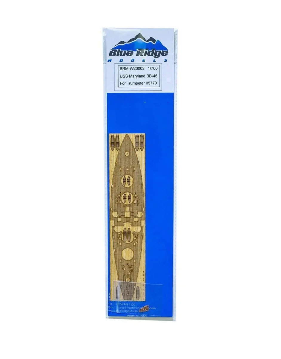 1/700 Blue Ridge Models USS Maryland 1945 Wood Deck for Trumpeter W20003