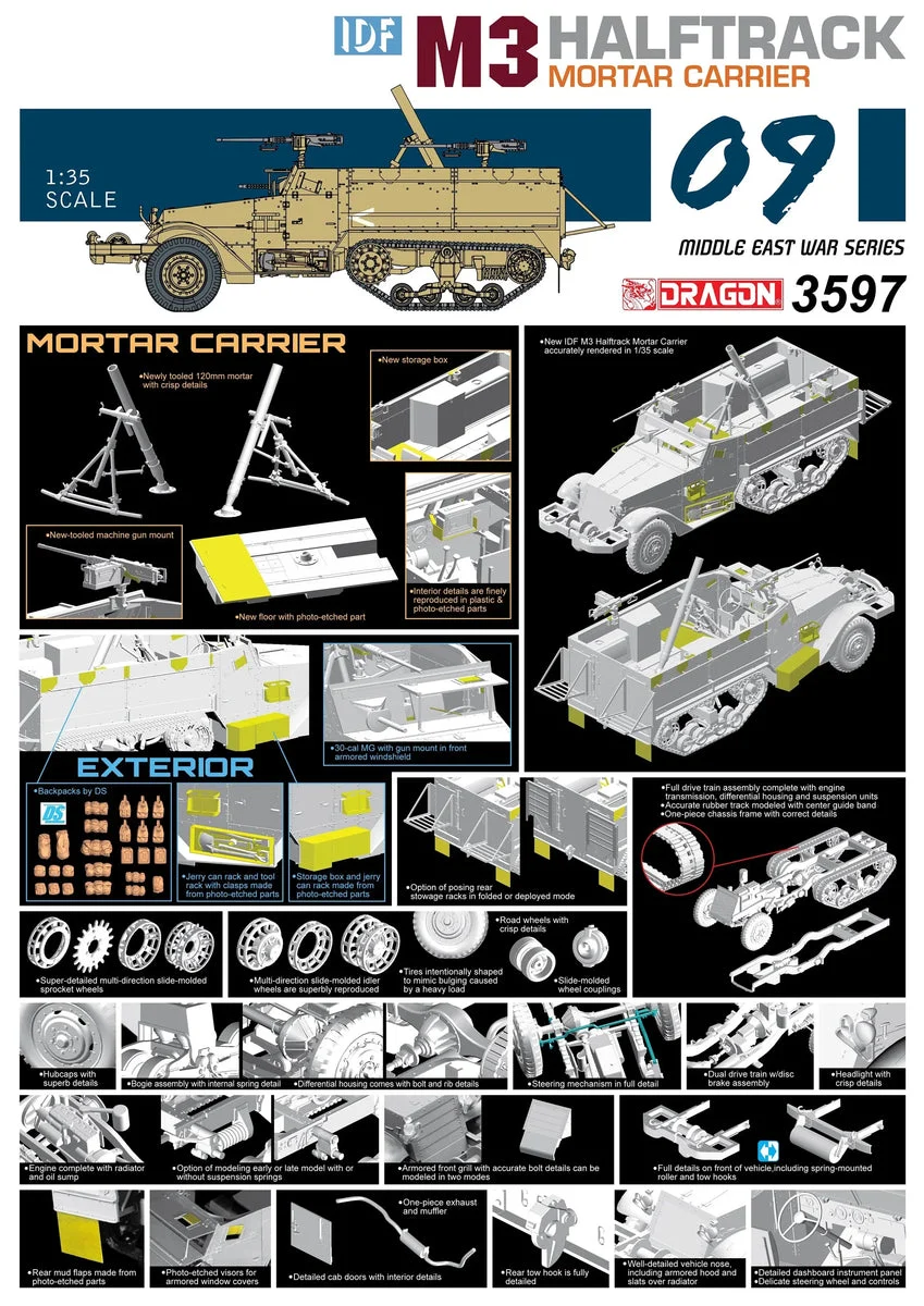 1/35 Dragon Model IDF M3 Mortar Carrier 3597 - Dragon Models