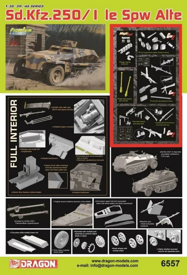 1/35 Dragon Model Sd.Kfz. 250/1 le Spw Alte Halftrack 6557 - Dragon Models