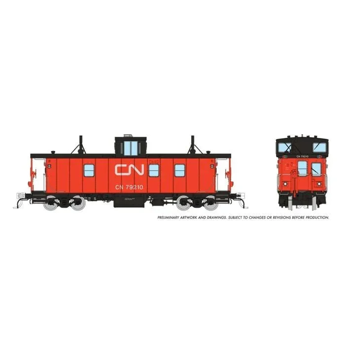 HO Rapido CN H-S Caboose: CN - Late w/Black Steps: #79210 166009