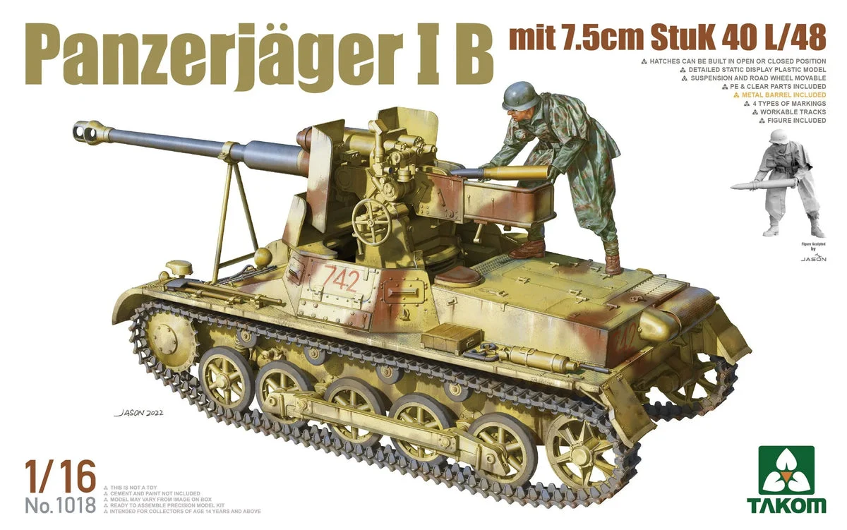 1/16 Takom Panzerjäger I B Mit 7.5cm Stuk 40 L48 1018 - Takom Models