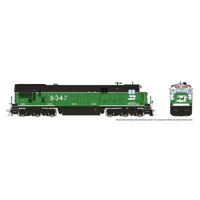 HO Rapido C36-7 (DC/Silent): Burlington Northern - Whiteface w/ Stripe #5047 42101
