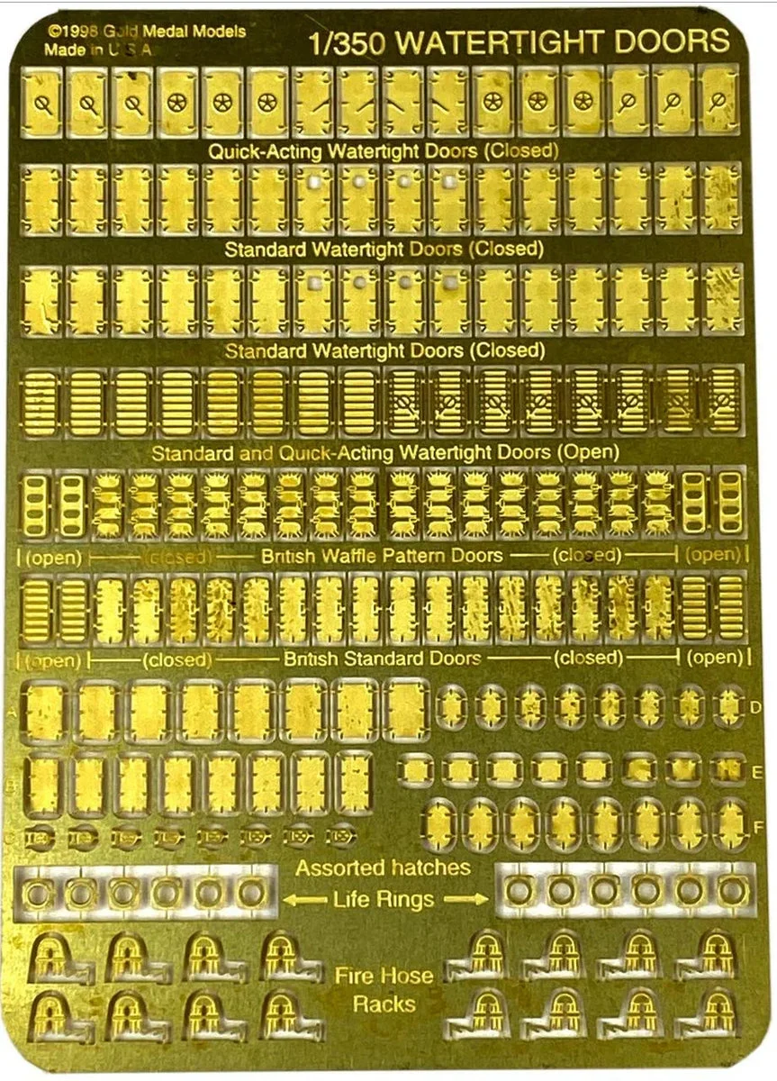 1/350 Gold Medal Watertight Doors (172 Doors Hatches Fire Hose Racks & Life Rings) 350-11