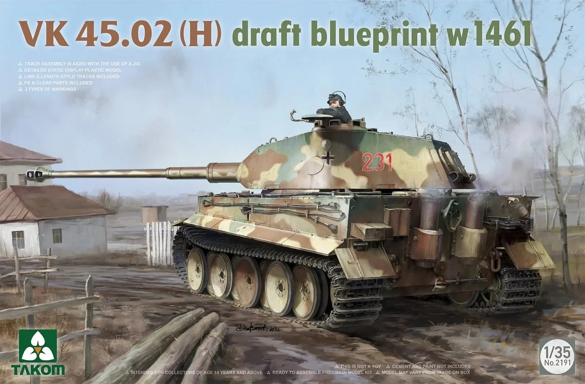 1/35 Takom VK 45.02 (H) Draft Blueprint w1461 2191 - Takom Models