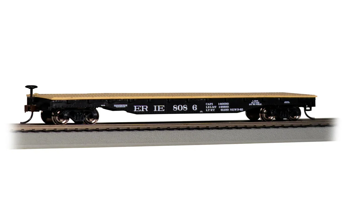 HO Bachmann Erie #8086 52' Flat Car 17307 - Bachmann Trains