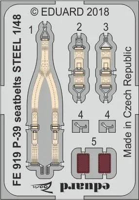 1/48 Eduard P-39 seatbelts STEEL for EDUARD FE919