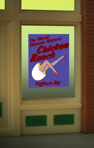 Miller Engineering Chicken Ranch Window Sign 9050