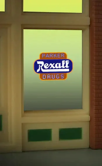 O/HO Miller Engineering Rexall Window Sign 8820