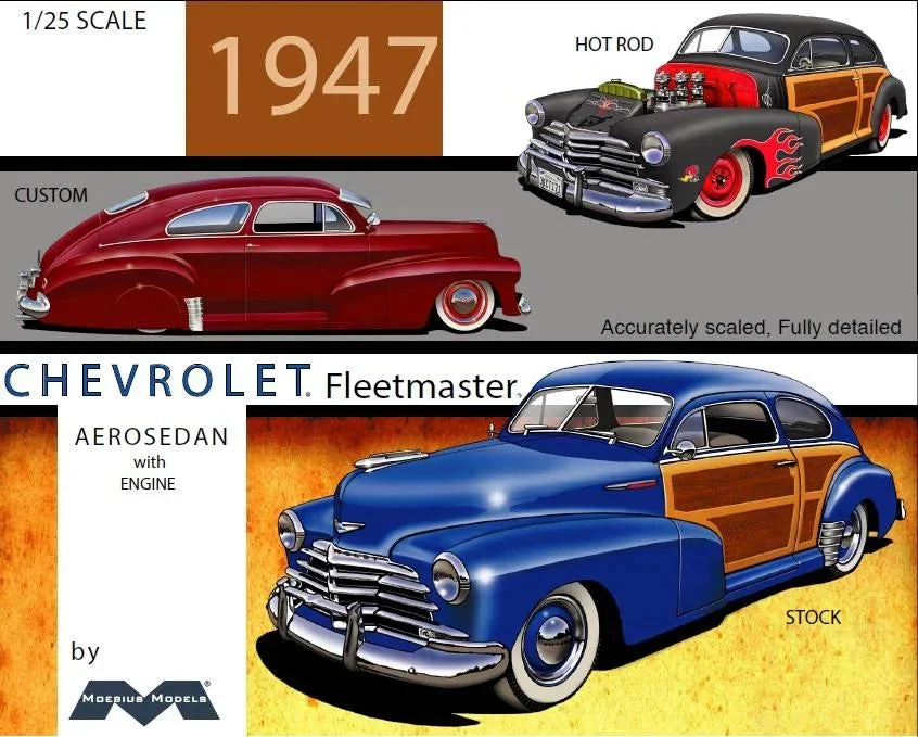 1/25 Moebius 1947 Chevy Fleetmaster Aerosedan 2301 - Moebius Model