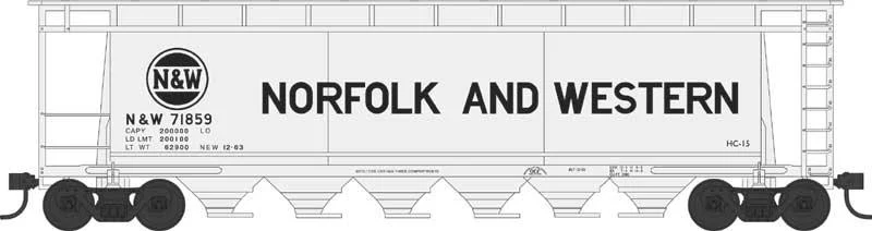 N Bowser Cylindrical Hopper Norfolk & Western Road #71851 - 38152