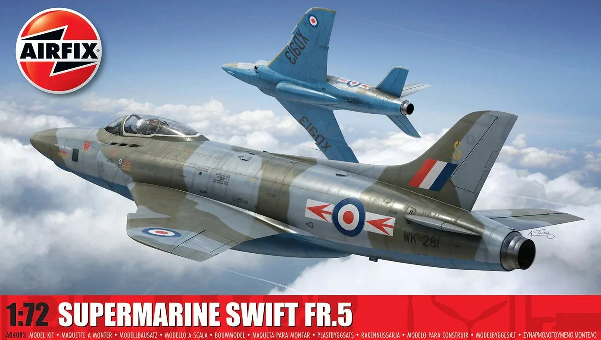 1/72 Airfix Supermarine Swift FR.5 Reconnaissance Aircraft Plastic Model Kit A04003