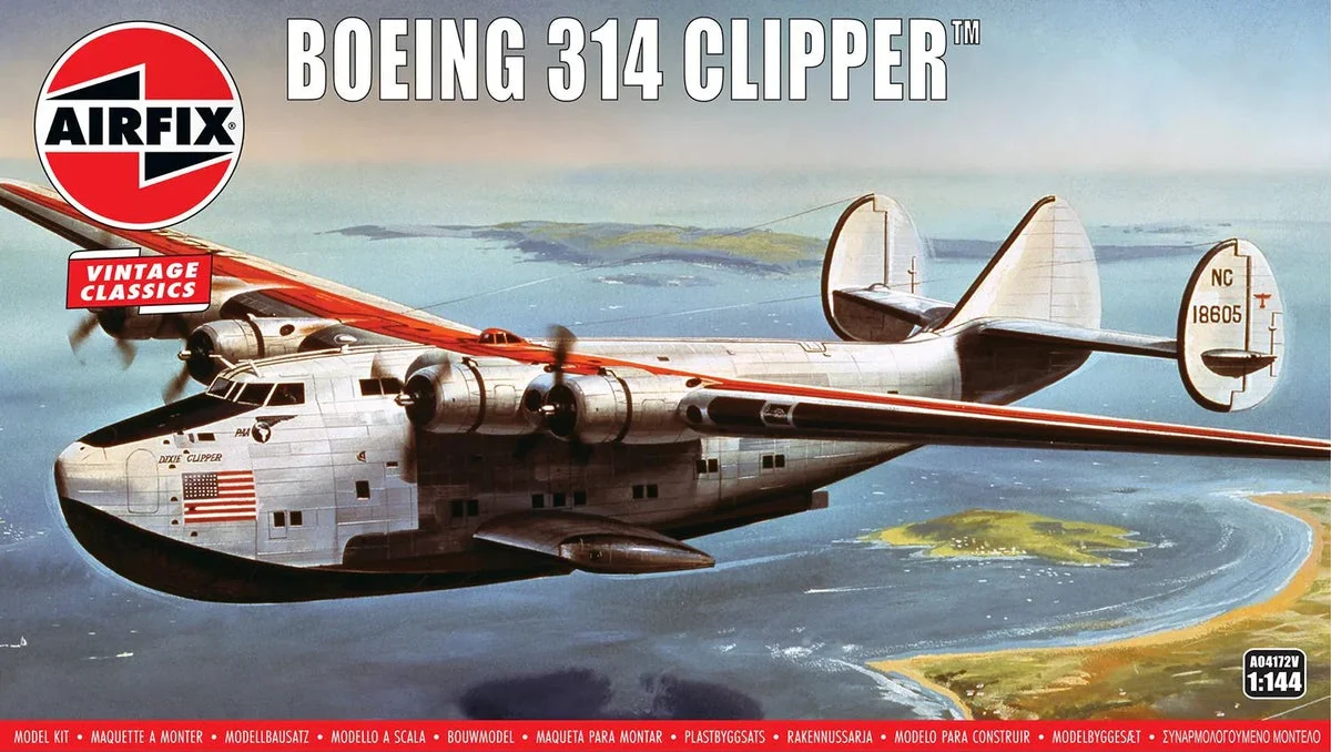 1/144 Airfix Boeing 314 Clipper Flying Boat Plastic Model Kit