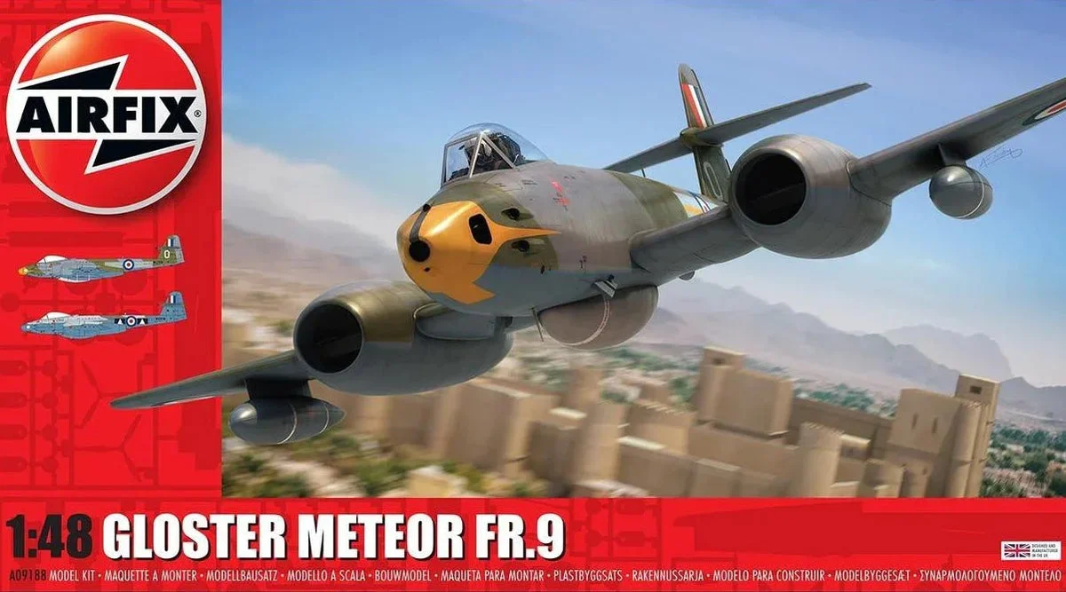 1/48 Airfix Gloster Meteor FR.9 Fighter Reconnaissance Aircraft Plastic Model Kit A09188