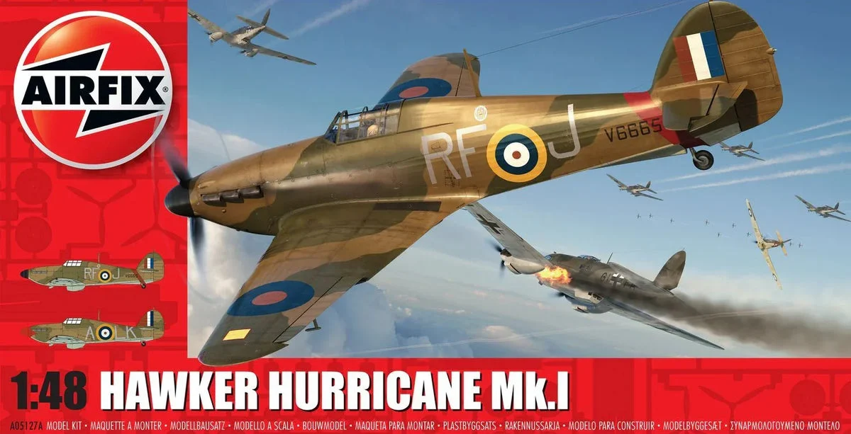 1/48 Airfix Hawker Hurricane Mk.I RAF Fighter Plastic Model Kit