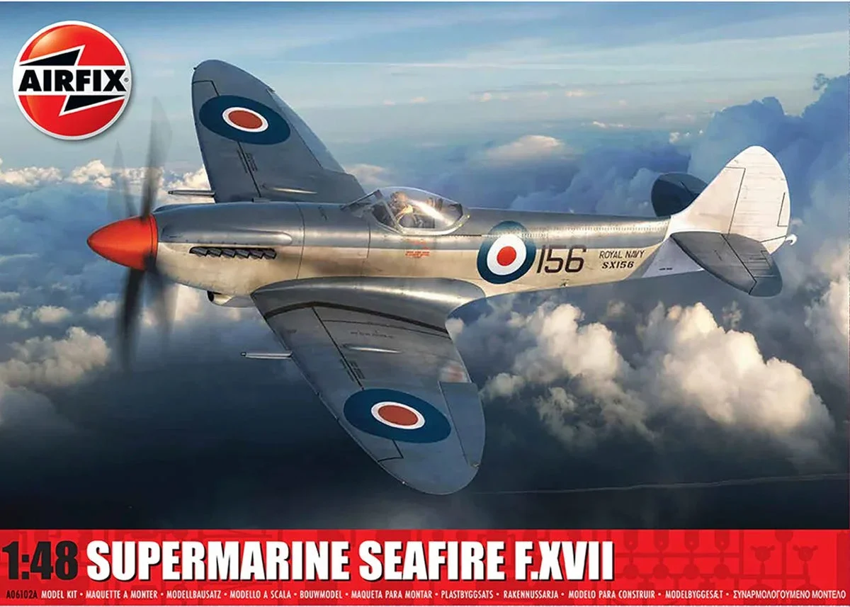 1/48 Airfix Supermarine Seafire F.XVII Royal Navy Fighter Plastic Model Kit