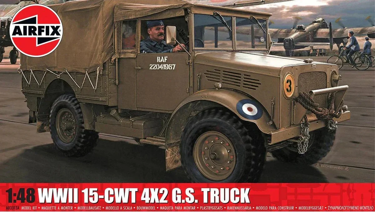 1/48 Airfix WWII RAF 15-cwt 4 x 2 G.S. Truck Plastic Model Kit A03313AF