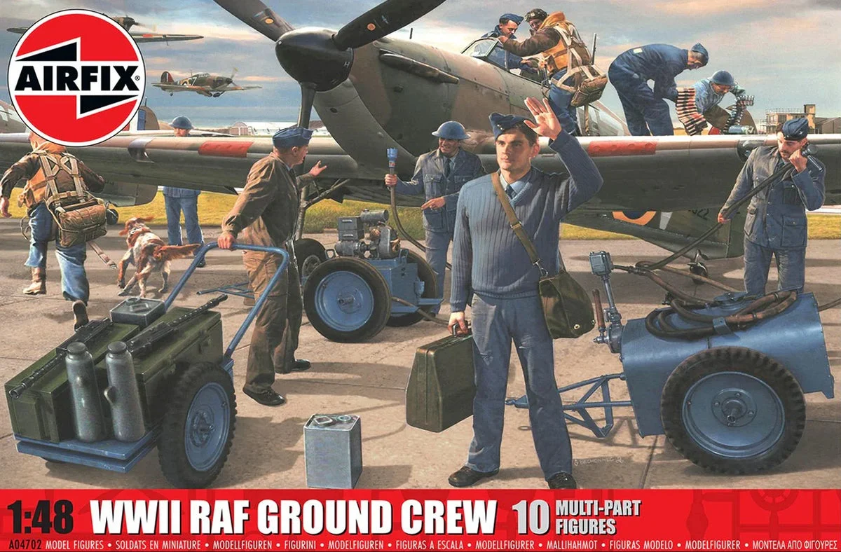 1/48 Airfix WWII RAF Ground Crew Figure Set Plastic Model Kit