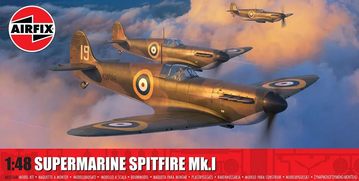 1/48 Airfix Supermarine Spitfire Mk.I RAF Fighter Plastic Model Kit
