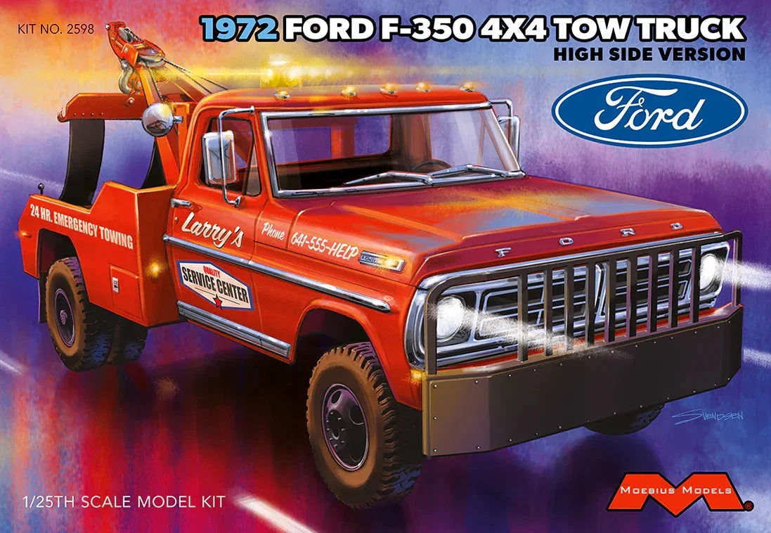 1/25 Moebius 1972 Ford F-350 4x4 High Side Tow Truck 2598