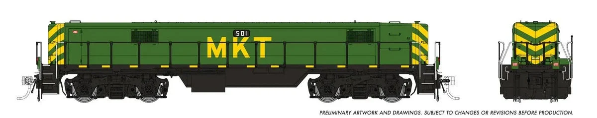 HO Rapido EMD GP40 Mother+Slug (DC/DCC/Sound): MKT - Green & Yellow: #226 + #501 40517