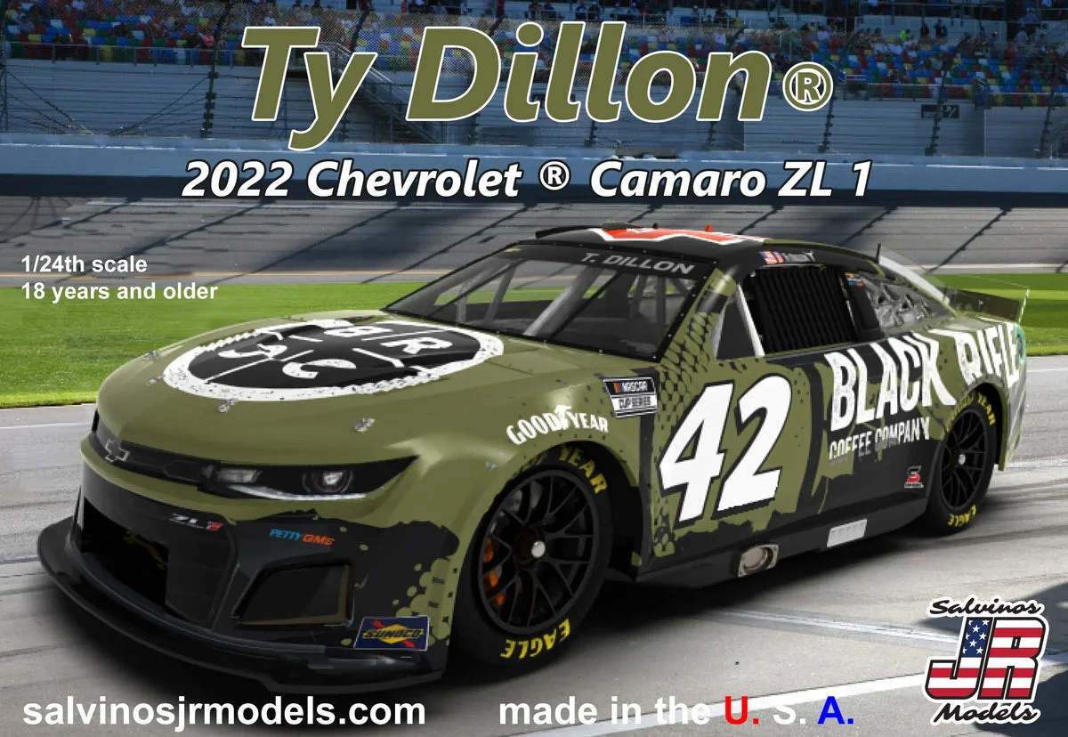 1/24 Salvino Petty/GMS Ty Dillon 2022 Next Gen Black Rifle Chevrolet Camaro 31607 - Salvino JR Models