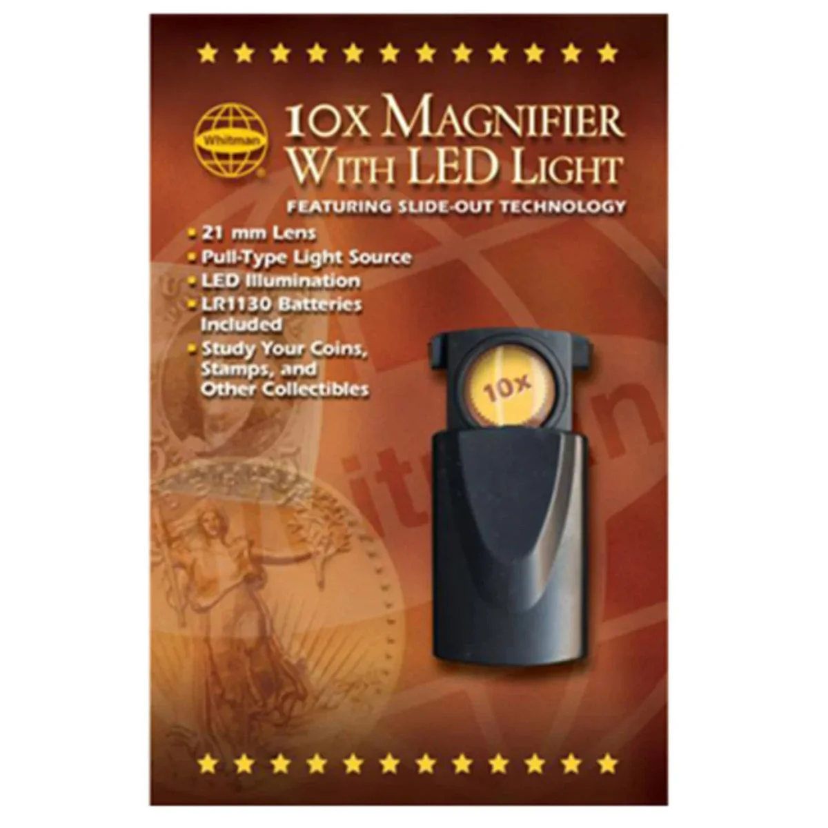 Whitman Retractable Magnifier with Led Light 2943 - Whitman Coin Books