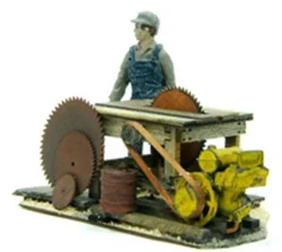 O Banta Modelworks Farmers Table Saw, White Metal and Wood 724