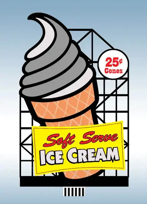 N/HO Miller Engineering Small Ice Cream Cone Billboard 44-3002