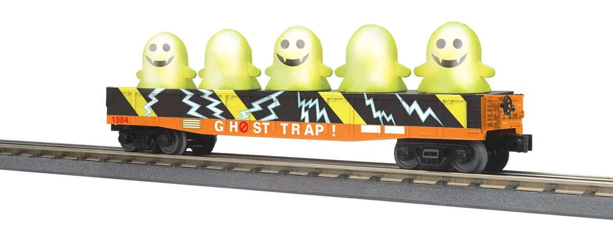 O MTH Ghost Trap Gondola Car w/Flickering Lighted Ghosts Cab #1984 30-72256