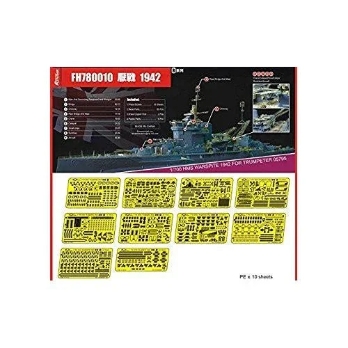 1/700 Flyhawk Photo Etch HMS Warspite 1942 (For Trumpeter 05795) 780010 - Flyhawk Models