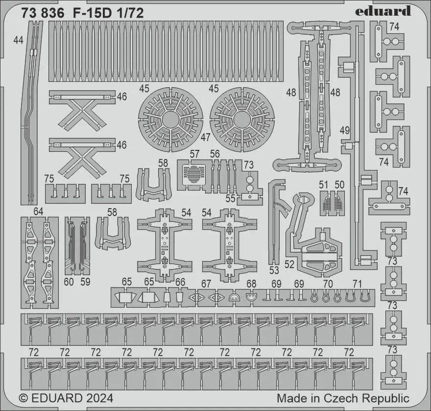 1/72 Eduard F-15D Photo Etch set for FINE MOLDS 73836