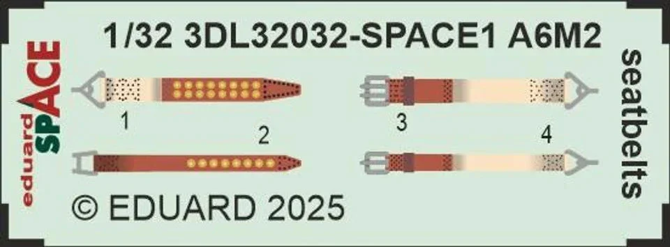 1/32 Eduard A6M2 Zero Seatbelts Space 3DL32032