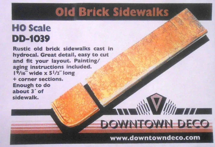 HO Downtown Deco Old Brick Sidewalks - DD1039