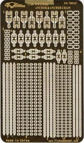 1/700 Flyhawk Photo Etch WWII HMS Anchor & Anchor Chain 700115 - Flyhawk Models