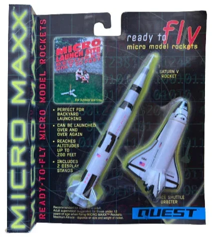 Quest Micro Maxx Space Shuttle & Saturn V Dual Rocket Pack - Q5643