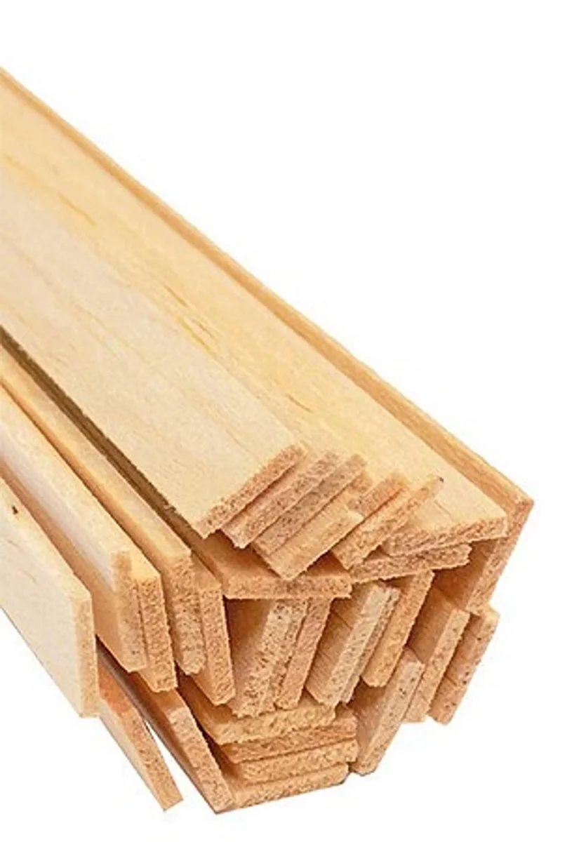 Bud Nosen Balsa Stick 3/32" x 1/2" x 36 (15/pkg) 1027