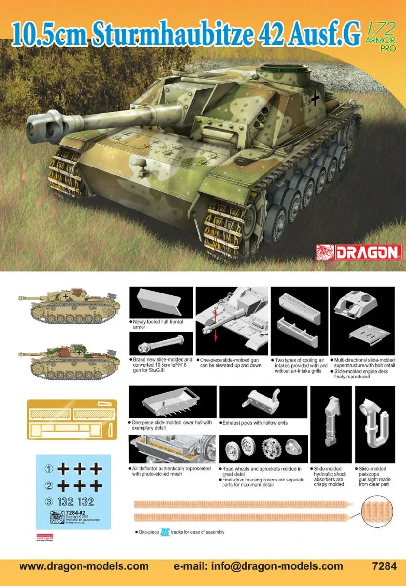 1/72 Dragon Model 10.5cm Sturmhaubitze 42 Ausf. G 7284 - Dragon Models