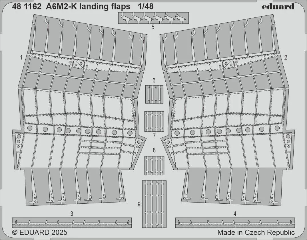 1/48 Eduard A6M2-K landing flaps Photo etched set for EDUARD kit 481162