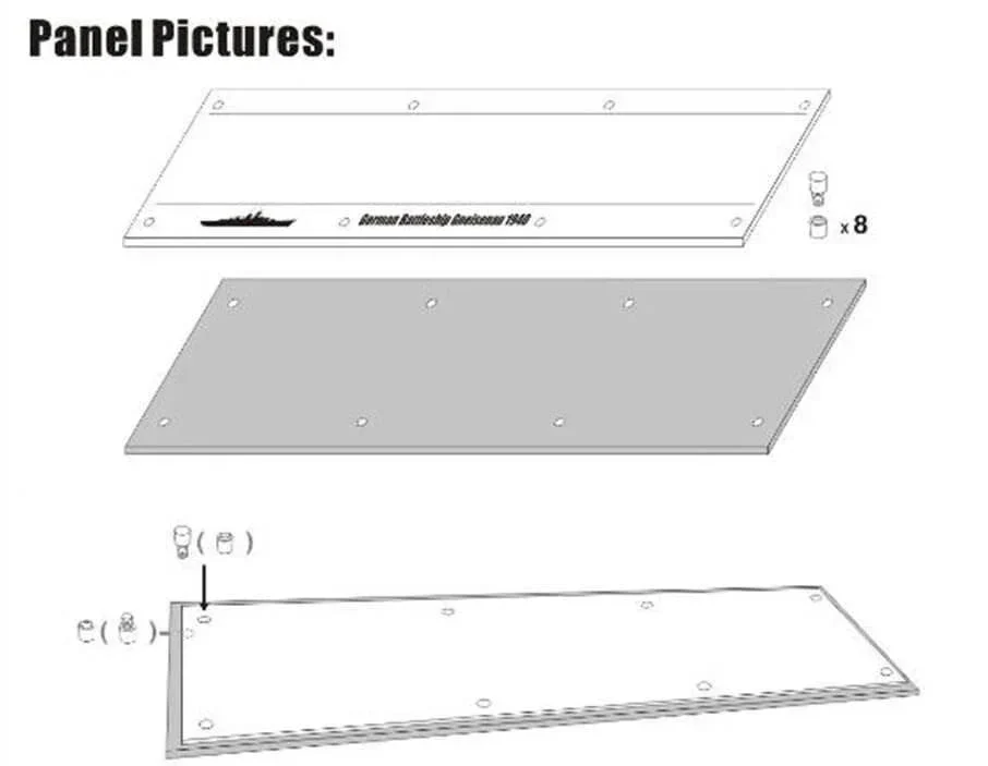 1/700 Flyhawk German Battleship Gneisenau 1940 Display Base (For Flyhawk FH1149) 710098 - Flyhawk Models