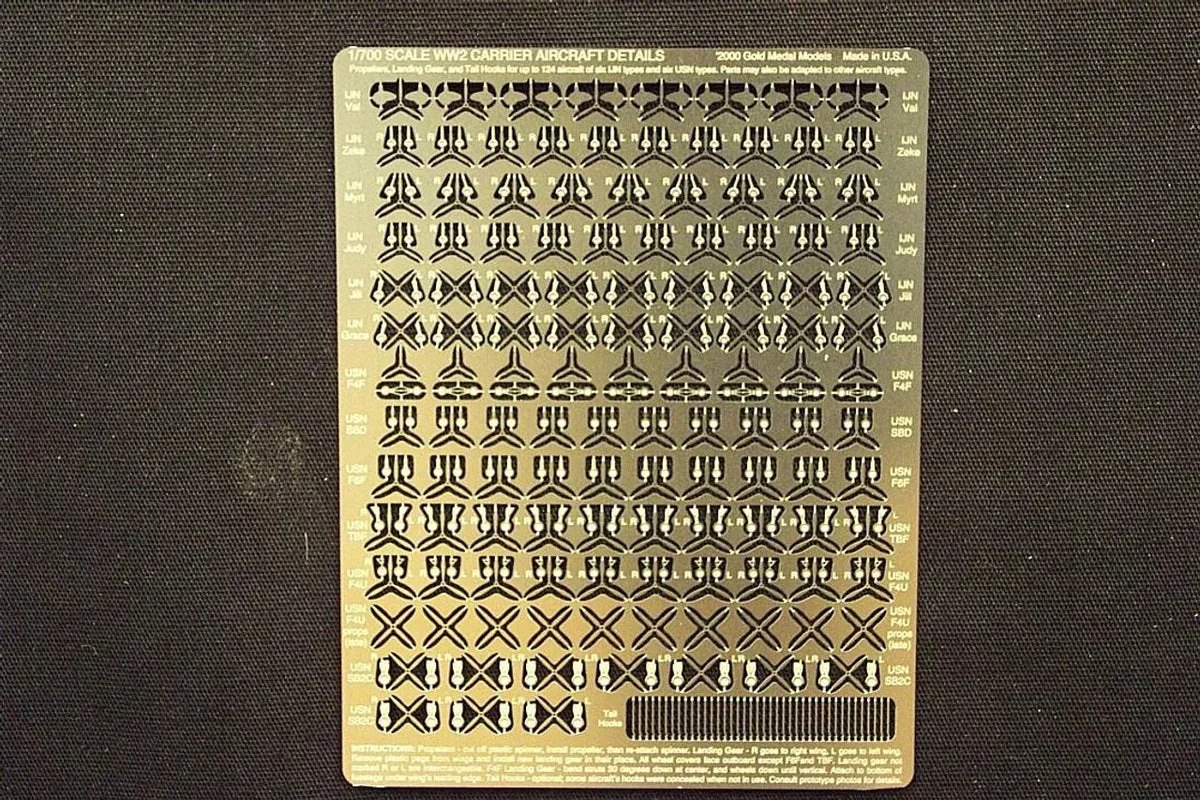 1/700 Gold Medal WWII CARRIER AIRCRAFT PARTS (Equips 124 IJN & USN aircraft) 700-18