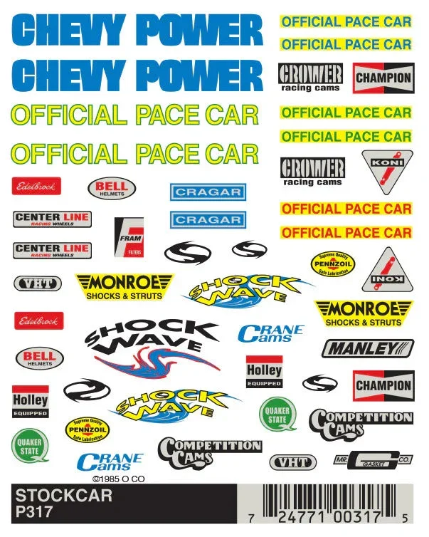 PineCar Stockcar Decal 317 - PineCar Accessories