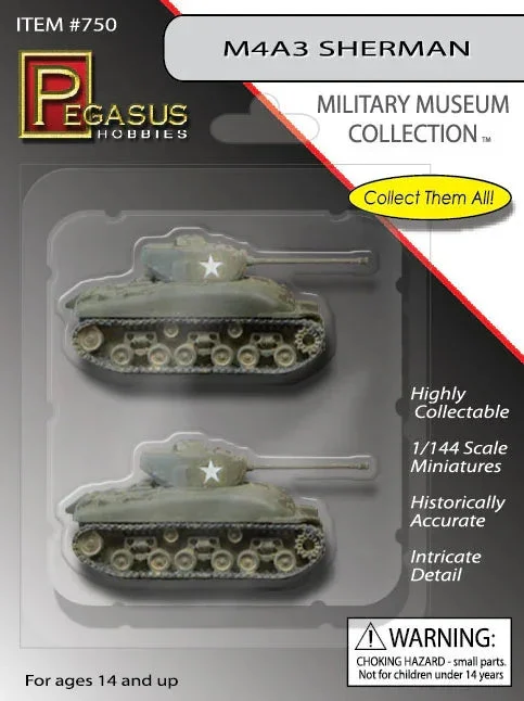 1/144 Pegasus M4A3 Sherman Tanks (2) 0750