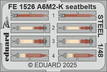 1/48 Eduard A6M2-K seatbelts STEEL Zoom set for EDUARD kit FE1526