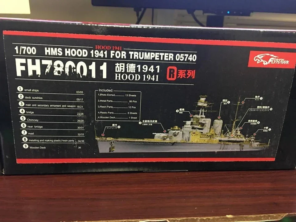 1/700 Flyhawk Photo Etch HMS Hood 1941 for Trumpeter 5740 780011 - Flyhawk Models
